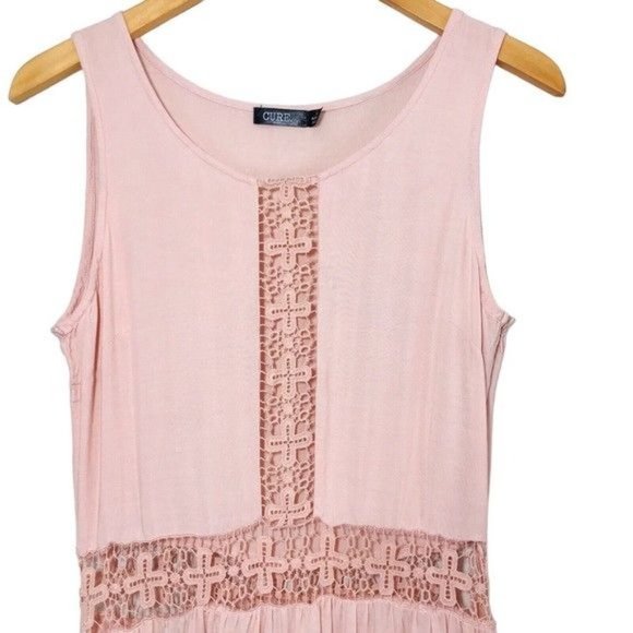 CURE Embroidered Lace Inset Maxi Dress Size Large - Picture 6 of 9